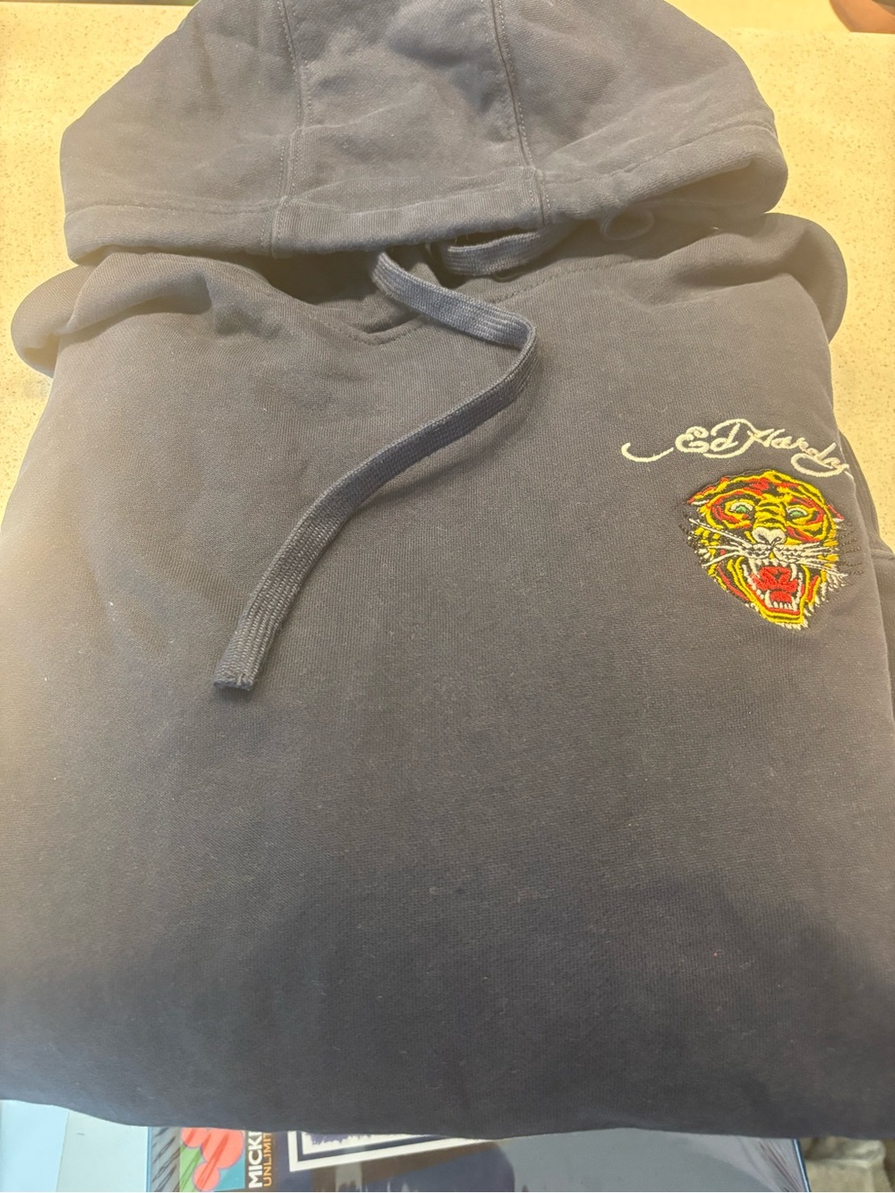 Ed Hardy Navy Tiger Logo Hoodie